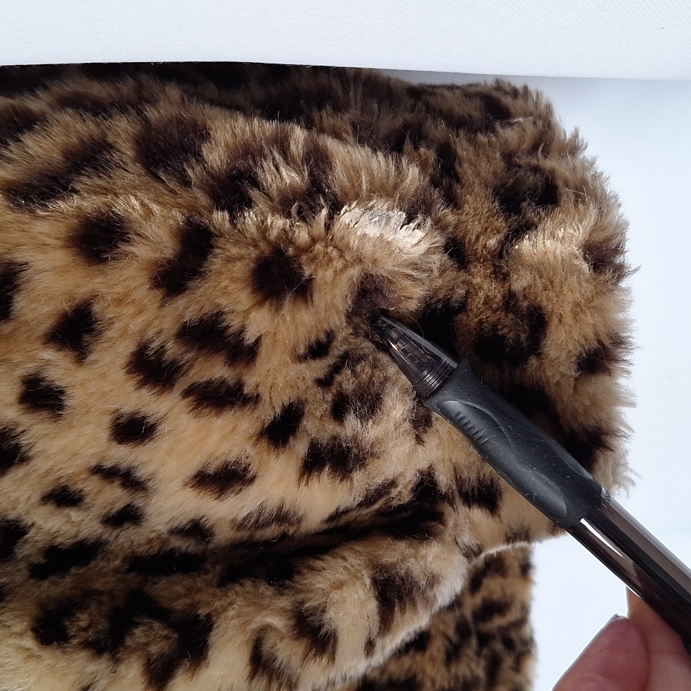 J. Percy For Marvin Richards Vintage Hooded Faux Leopard Fur Coat Size M - Picture 11 of 12